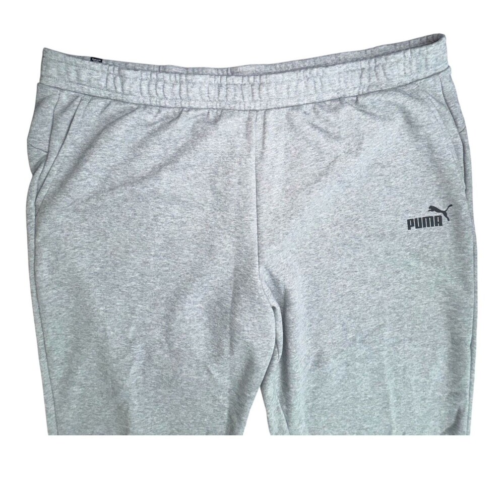 PUMA Mens 4XL Track Jogging Sweat Pants Big And Tall Gym Fleece Gray Grey New - Picture 2 of 4